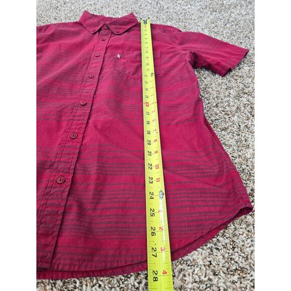 Levi’s Red Striped Shirt Men's M Button Up Short Sleeve Casual Streetwear Cotton - Picture 6 of 7